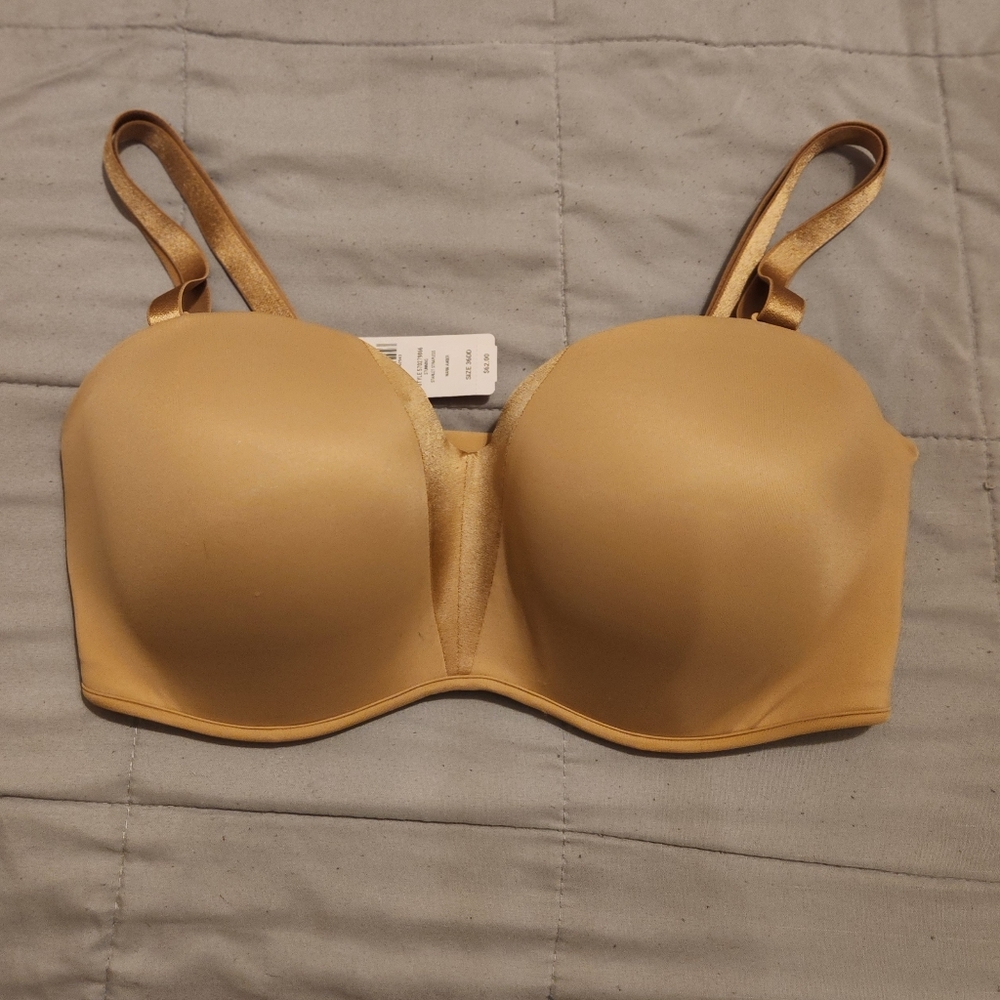 Soma Seamless Tan Strapless Bra W/Removable Straps 36DD NWT